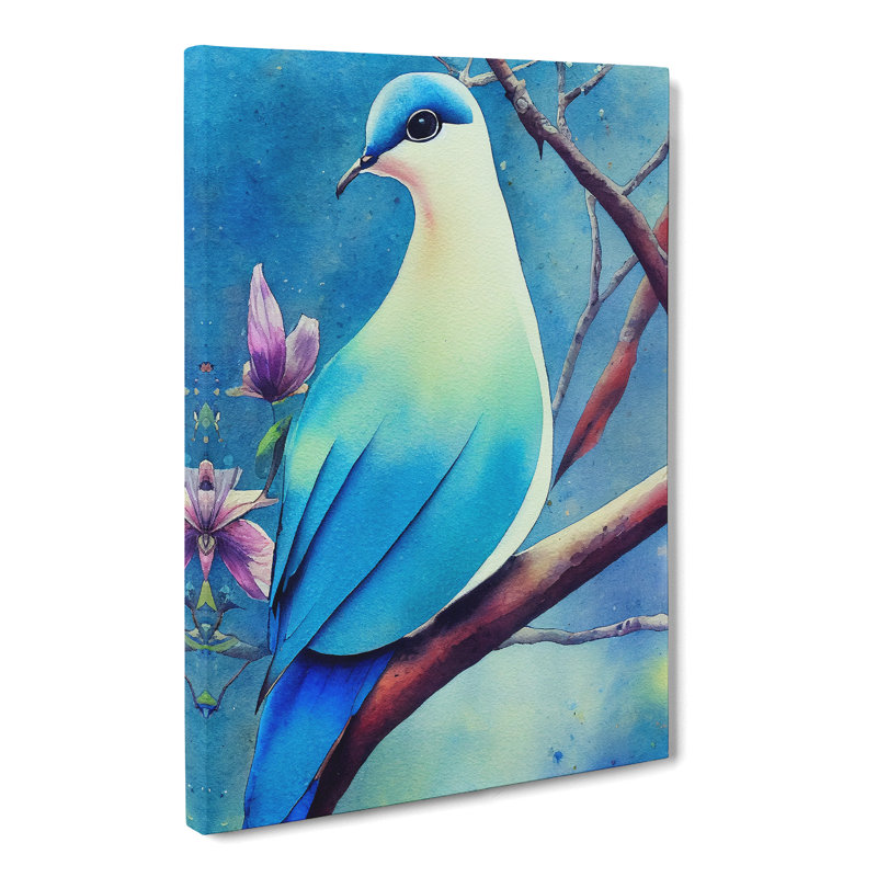 Watercolour Dove Bird Vol.2 - Wrapped Canvas, 50cm H x 35cm W x 3cm D