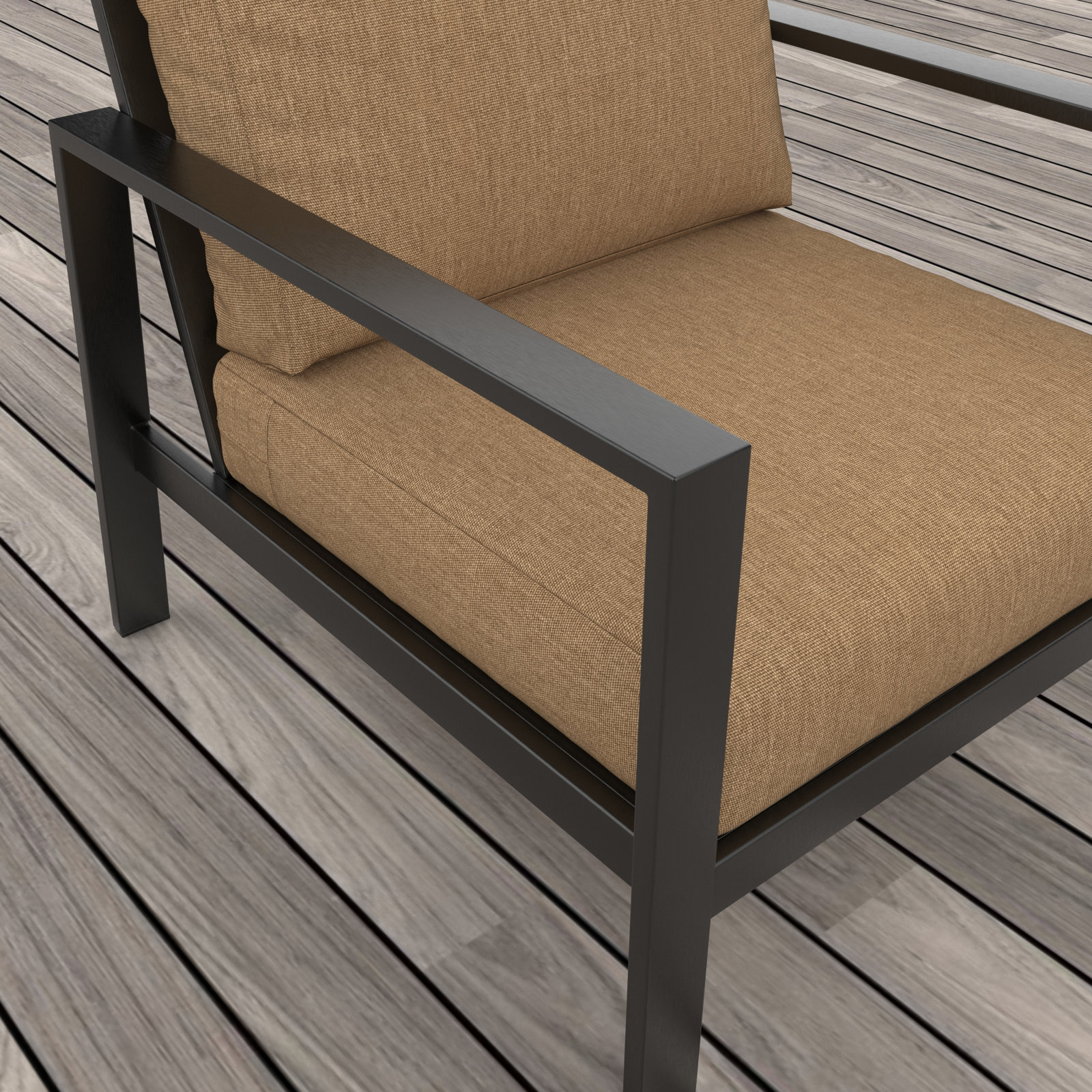 Townsend Sunbrella® Patio Lounge Chair, Sunbrella Canvas Heather Beige, No, None