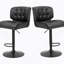 Ensemble de 2 tabourets de bar avec siège réglable, coussin rembourré épais et repose-pieds en métal, noir-2075086400