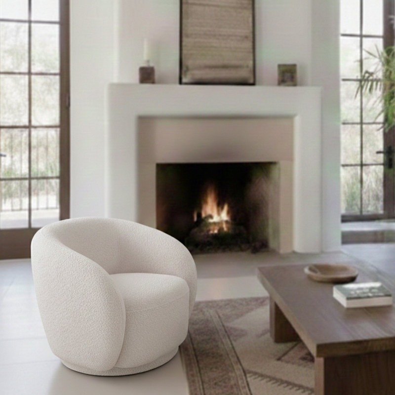 Fauteuil demi-tonneau 32,8 po, Blanc