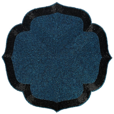Ensemble de 2 napperons décoratifs bleu sarcelle et perles Dec Magas