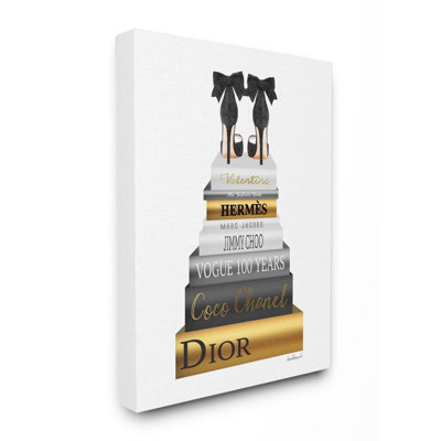 « mode designer chaussures bookstack black gold », impression