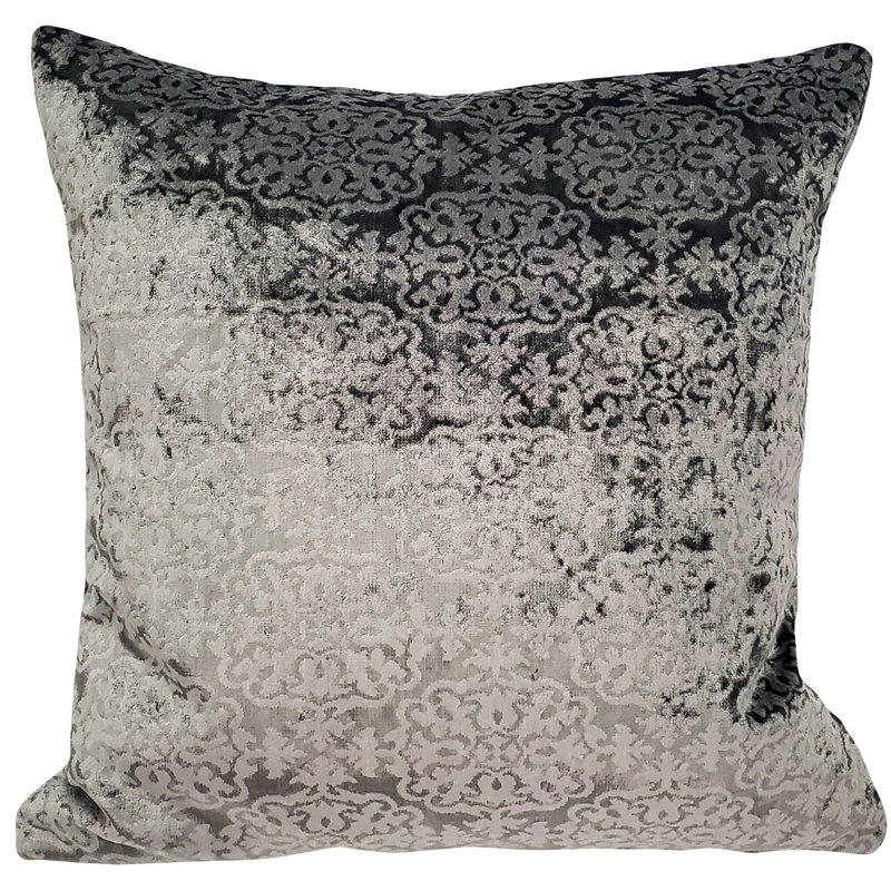 Coussin Artemis, 20 po x 20 po, polyester, Gris étain