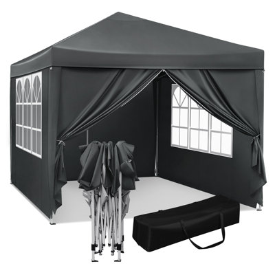 Gazebo Pop Up Waterproof Sunshade Camping Pagoda Tent 3m x 3m