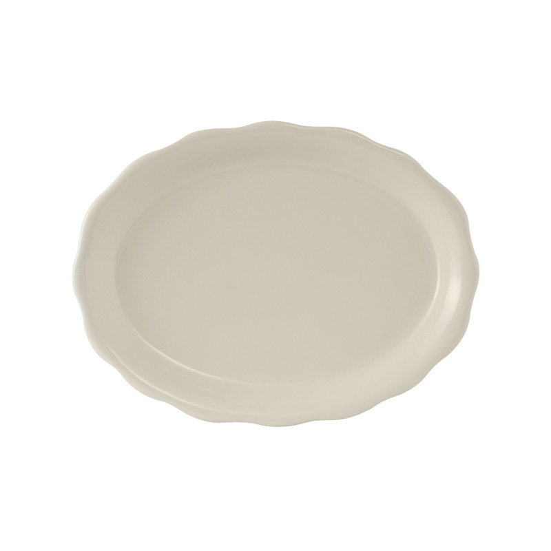 Tuxton Shell Ceramic Platter, 0.75" H x 11.62" W x 8.75" D