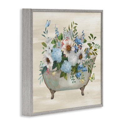 Art floral, giclée sur fond de baignoire par Nan