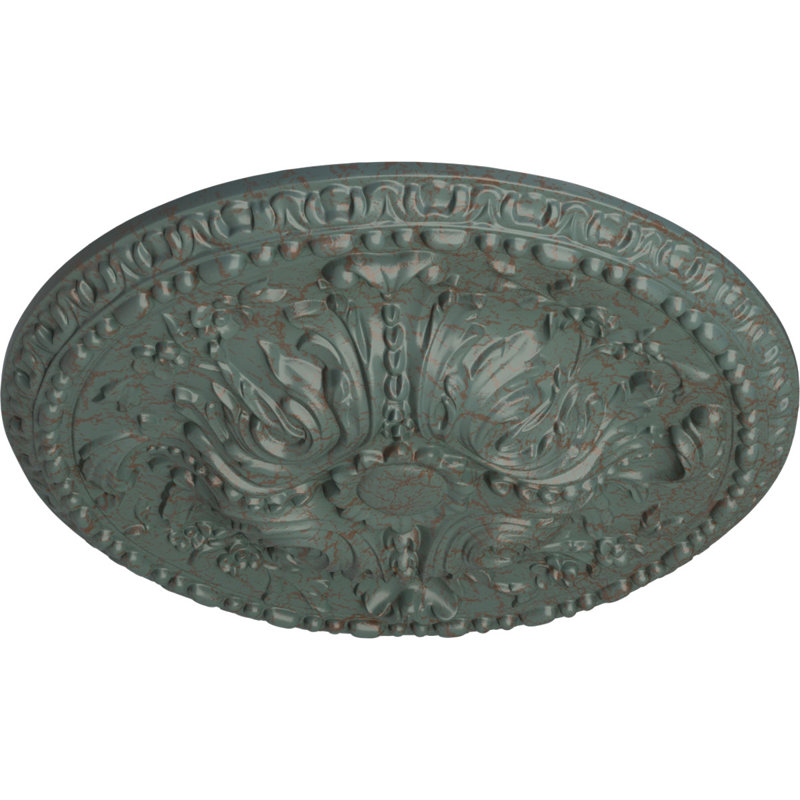 Endurathane Bailey Ceiling Medallion, 18 1/8"OD x 3/4"P (Fits Canopies up to 4"), Hand-Painted Antique Copper Finish