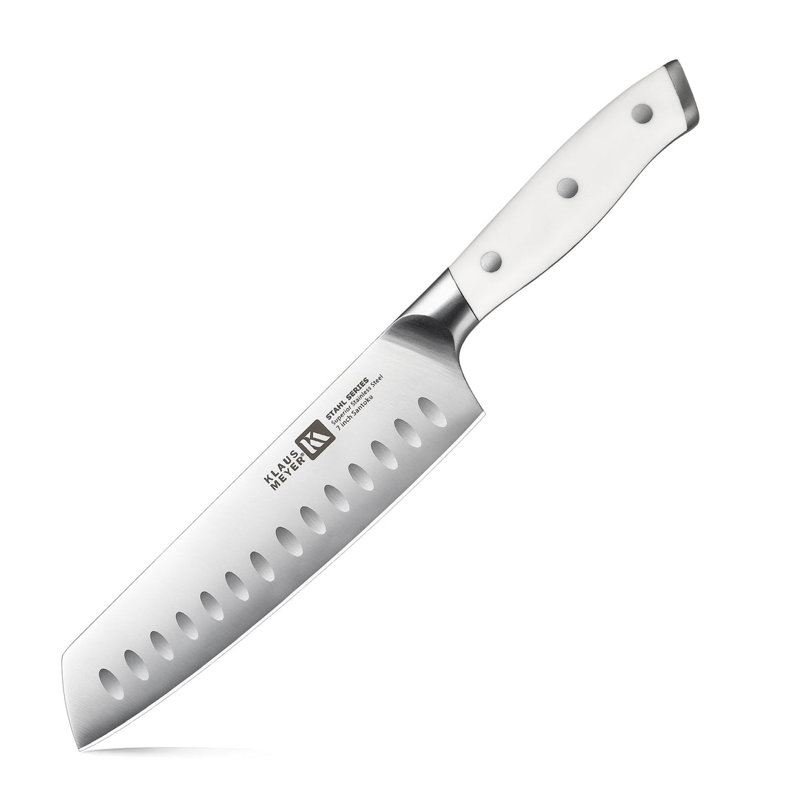 Couteau Santoku de 7 po Klaus Meyer Stahl (avec mise à la terre creuse)