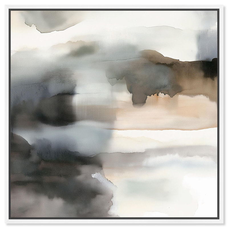 Toile «Tonal Mirage II» par Art Remedy, Cadre flottant blanc, H 21 po x l 21 po x P 1,8 po