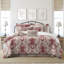 Country Lane Toile Crimson Cotton Duvet Cover Set  8 Piece-635750815