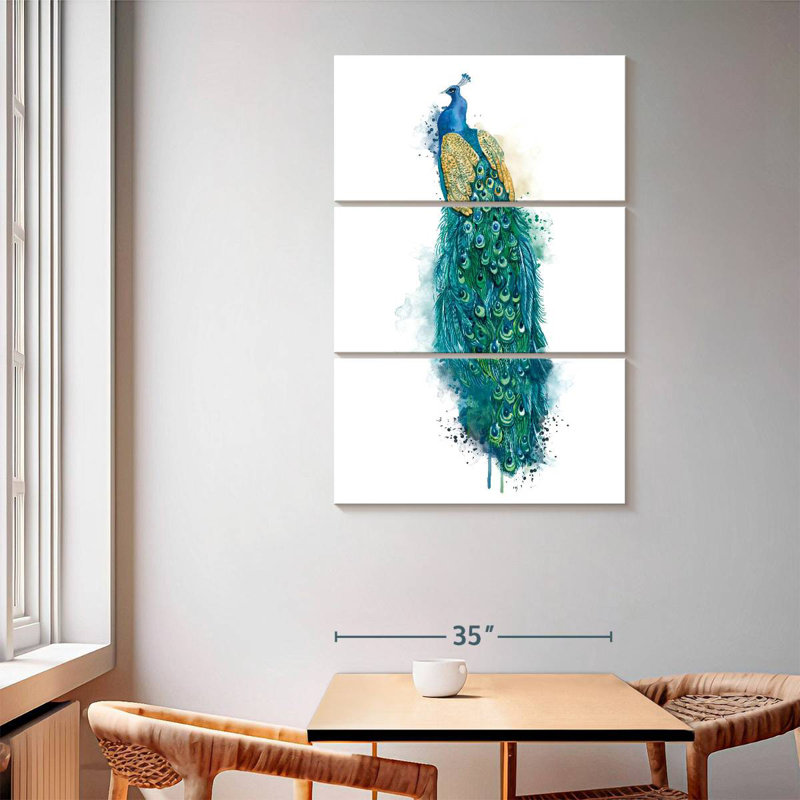Brampt Blue Peacock Splatter, 65" H x 42" W