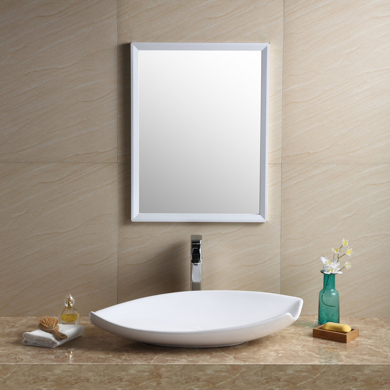 Modern Vitreous China Vessel Bathroom Sink, White