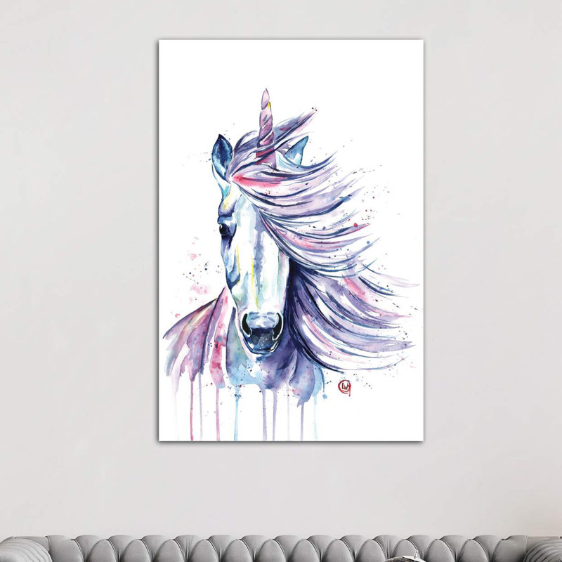 Unicorn by Lisa Whitehouse - Wrapped Canvas Print, 101.6 cm H x 66.04 cm W x 1.91 cm D