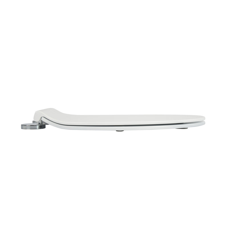 Victoria Flexi-Fix Slim Line White Toilet Seat - Durable Thermoset Plastic with Adjustable Hinges, Rust Free Chrome Plated Hinge Covers and an Antibacterial Treated Surface (White)