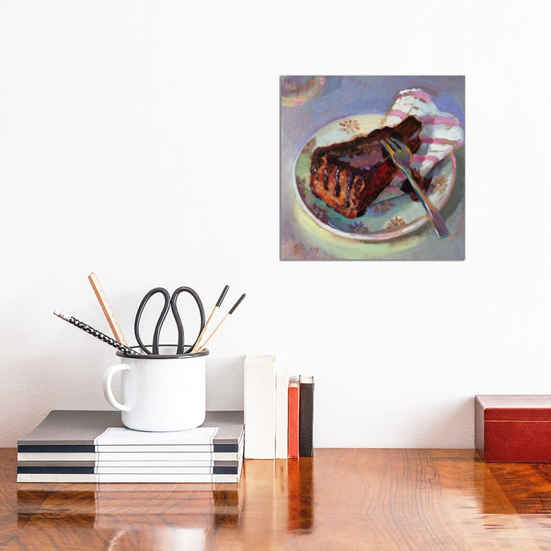 Piece of Chocolate Cake Ii 1 Piece Wrapped Canvas Painting, 30.48 cm H x 30.48 cm W