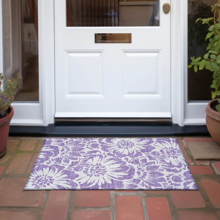 Alfonzo Flatweave Washable Floral Indoor / Outdoor Rug