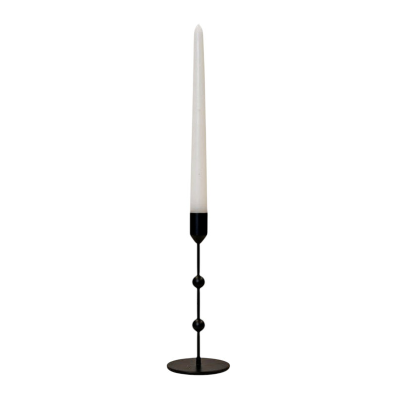H Tabletop Candlestick Holder with Candle Included, 24 cm H x 8 cm W x 8 cm D