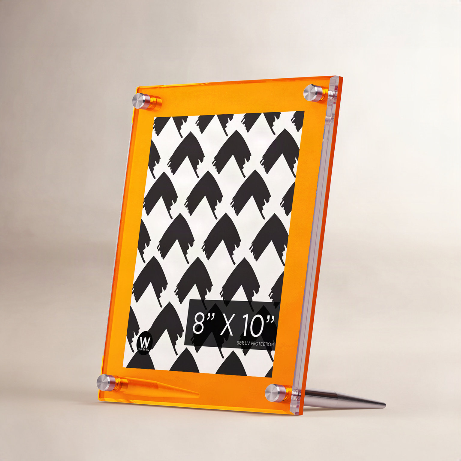 Color Back 8" x 10" Picture Frame, Amber/Silver