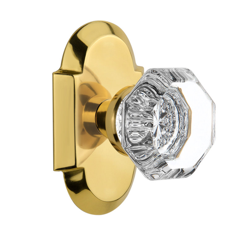 Cottage Plate with Waldorf Door Knob, Polished Brass