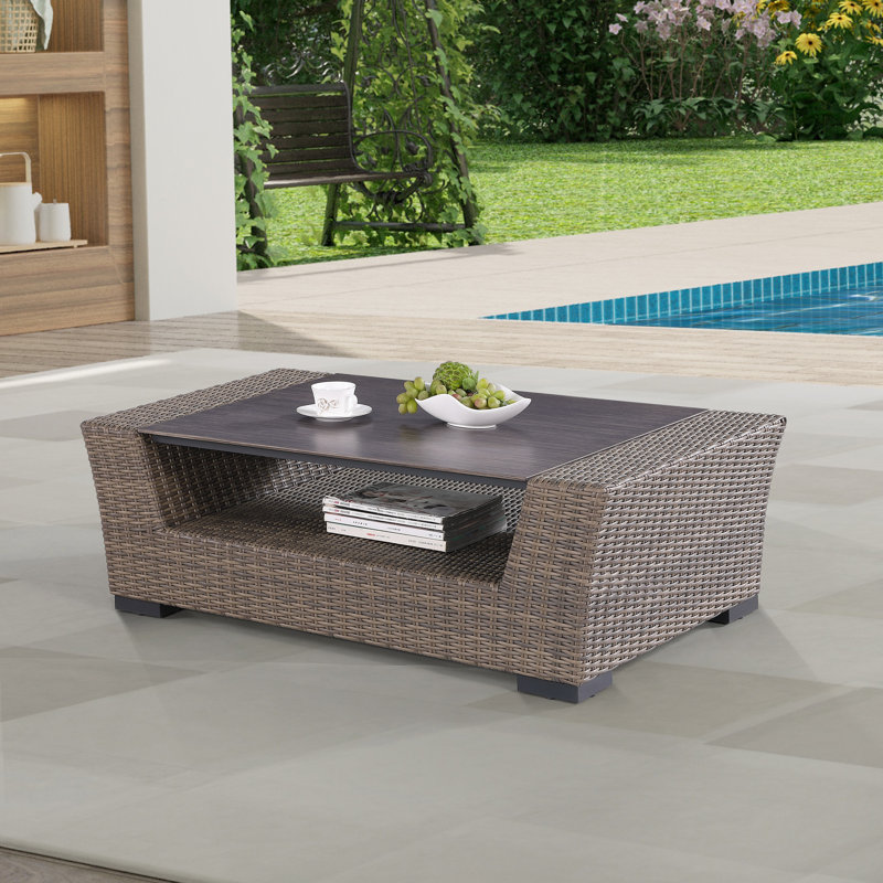 Table basse en osier Manhattan