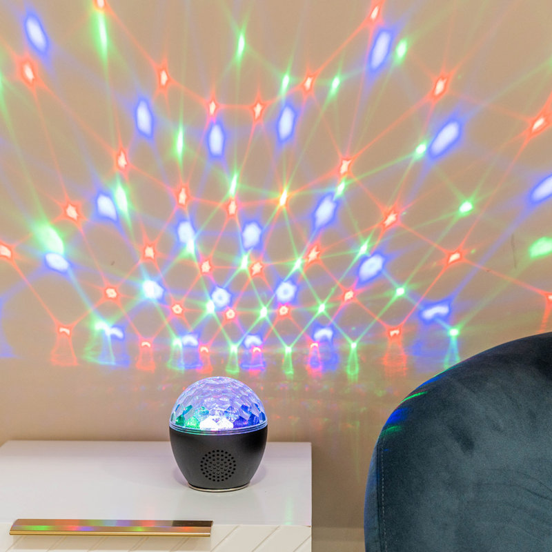 Damya Skylar RGB Colour Changing USB Music Speaker Projector 12 LED Lighted Art Glass Novelty Light