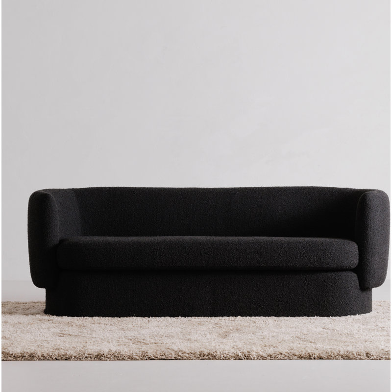 83'' Square Arm Sofa, Maya Black Boucle