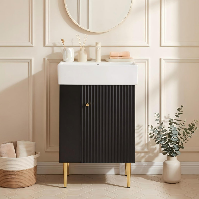 Hemington Bathroom Vanity with Top, Black