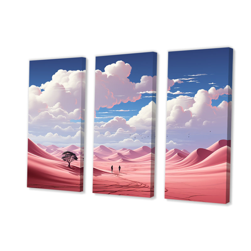 «Desert Twilight Traverse», art mural paysages spatiaux, Toile tendue, H 32 po x l 48 po x P 1 po