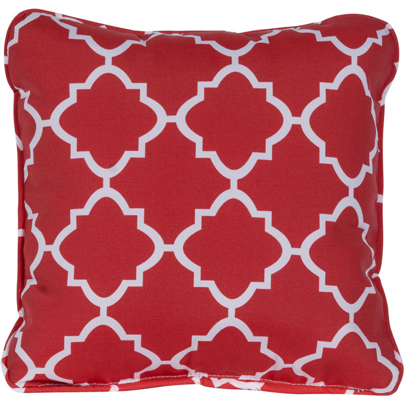 Navy Blue Geometric Lattice Indoor/Outdoor Square Pillow Set