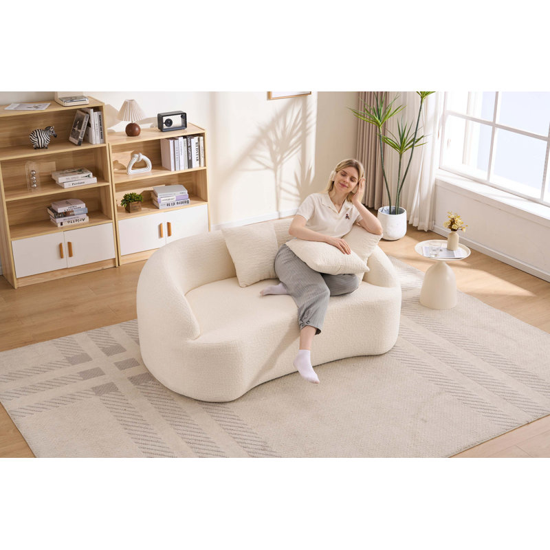 Causeuse Curved, Blanc cassé