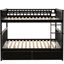 Lit double superposé au-dessus, tiroirs, option convertible, bois de pin massif, cadre, barrières de sécurité en forme de clôture, tâche d'assemblage rapide au-dessus du lit et matériau, tiroirs avec poignées à roulettes, processus de mise en place facile