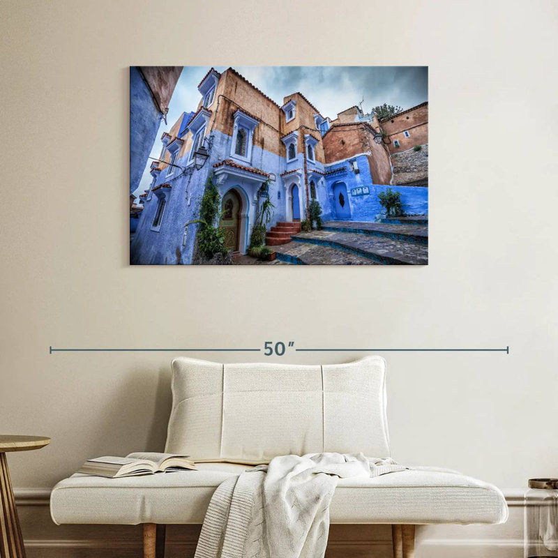 Ravi, ville bleue de Chefchaouen, H 26 po x l 39 po