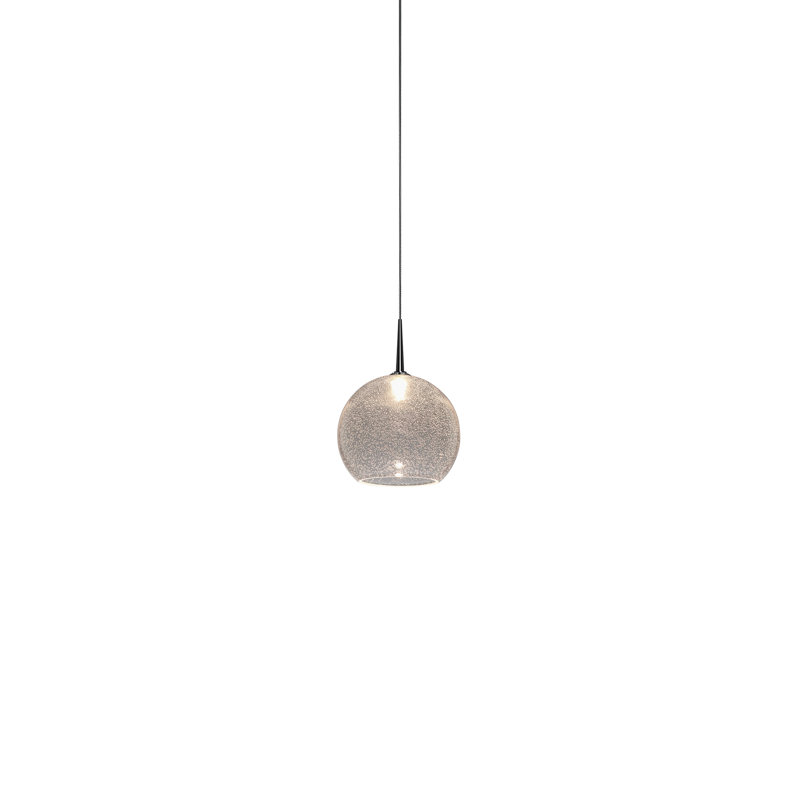Luminaire suspendu sphère 1 lumière Bobo, Verre transparent
