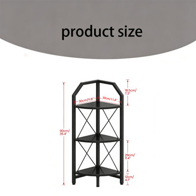 Tablettes d'angle, étagères de coin de style industriel, étagères de rangement d'angle, étagères de présentation de plantes, étagères de bibliothèque appropriées pour les chambres à coucher, les salons et les bureaux à domicile,