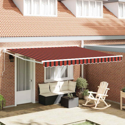VidaXL 350cm W x 250cm D Polyester And Metal Cover Retractable Door / Window Awning