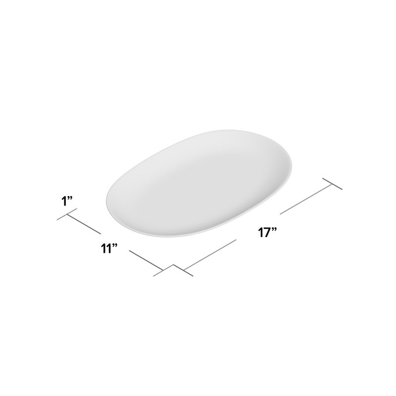 Cypress Grove Stoneware Platter, 1" H x  17" W x 11" L