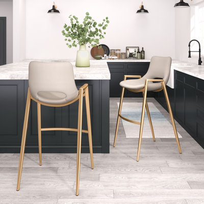 Desi Black Upholstered Counter Stool