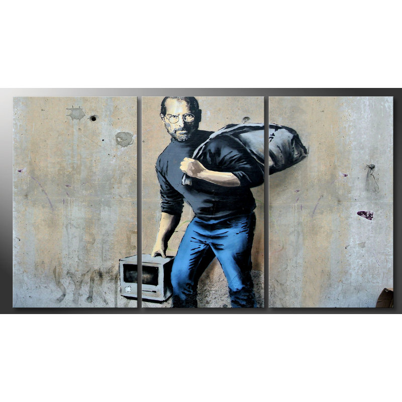 Banksy - 3 Piece Print on Canvas