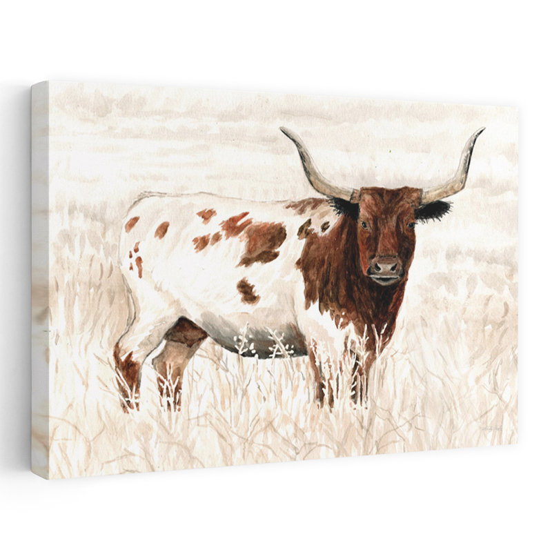 «Longhorn and Proud», art contemporain de la vache au Texas, H 48 po x l 32 po
