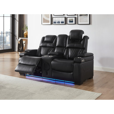 Causeuse inclinable électrique en cuir 72,3 po