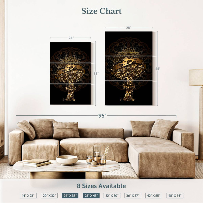 Champignon abstrait Harnek, H 38 po x l 24 po