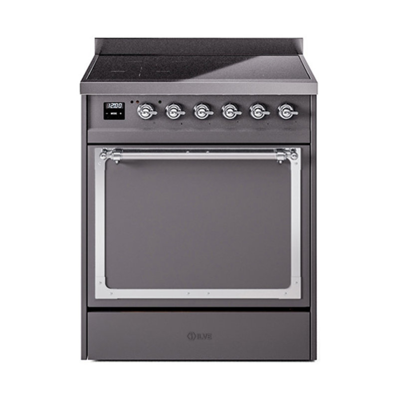 ILVE Nostalgie II Noblesse 30 in Induction Range, Graphite Matte/Chrome