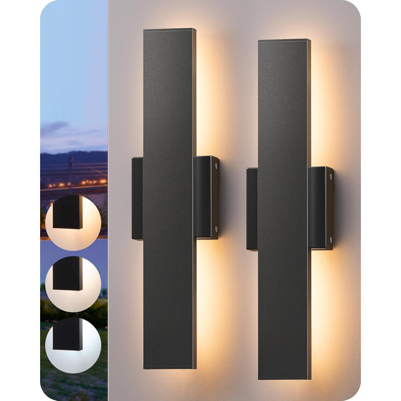 2 Pack LED Outdoor Wall Lights Dimmable