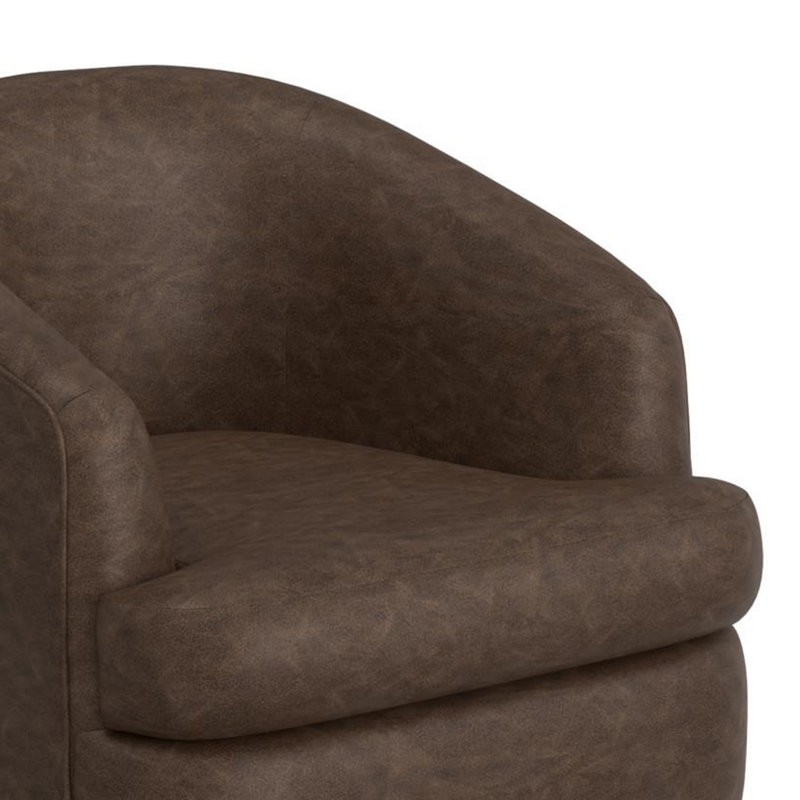 Fauteuil d'appoint pivotant à 360 degrés Cirri, Dark Brown Faux Leather