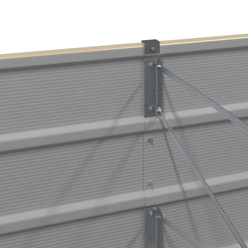Planter Galvanised Steel, 45cm H x 480cm W x 50cm D, Ivory