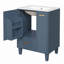 Meuble-lavabo 24 po avec lavabo, armoire de salle de bain avec tablette de porte, tiroir profond, panier coulissant à 2 niveaux, structure en bois massif et panneau de fibres à densité moyenne, un paquet-130604263