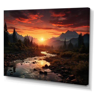 «Sunrise Morning At The River - Sunrise & Sunset», art mural