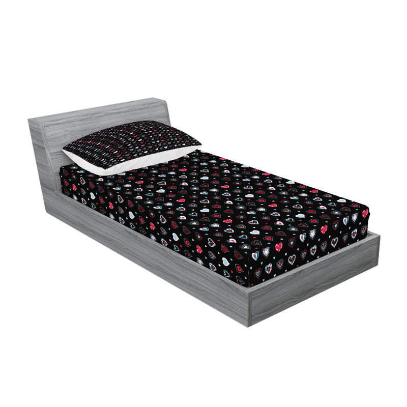 Multicolore drap-housse et coussin décoratif Ambesonne Love, Ensemble de draps-housses pour lit simple + 2 taie