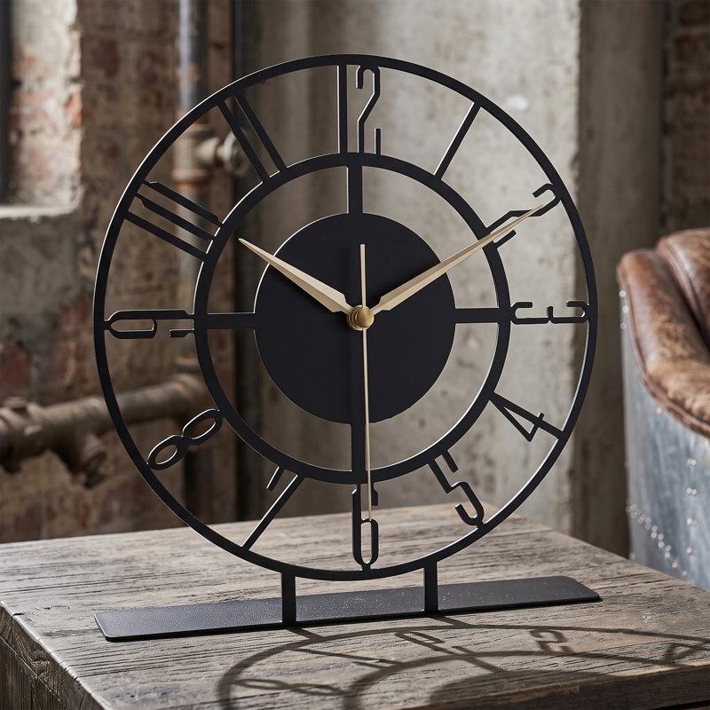 Horloge de table squelette en métal