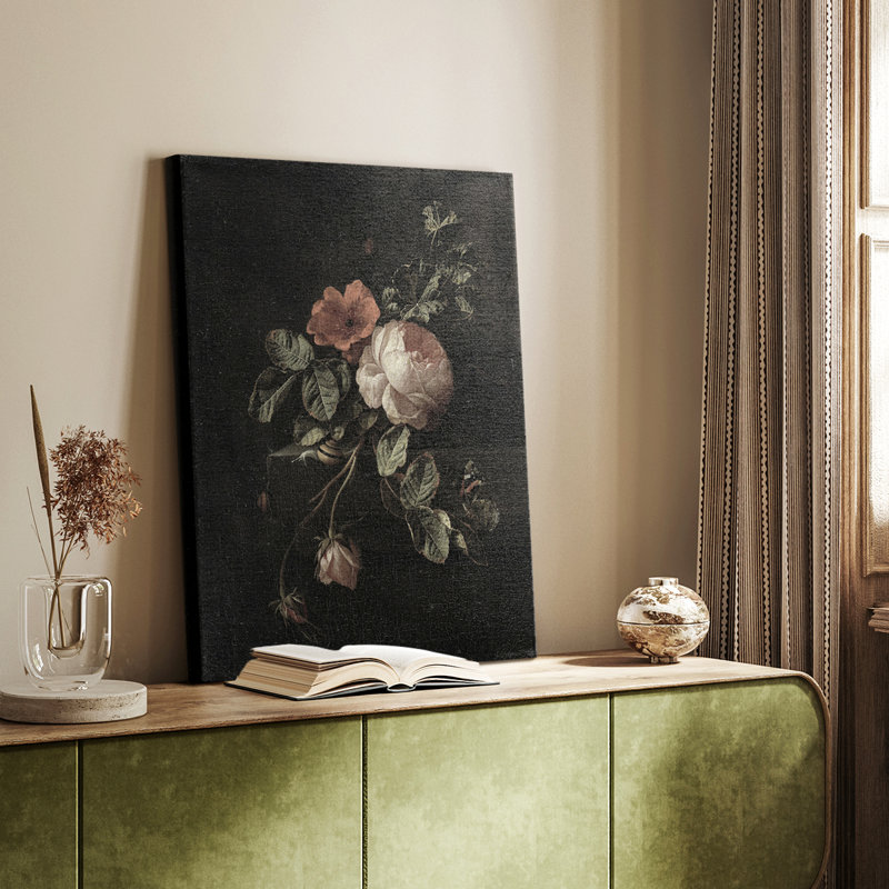 Impression florale rétro CXI - galerie sur mesure Cavas, H 48 po x l 32 po